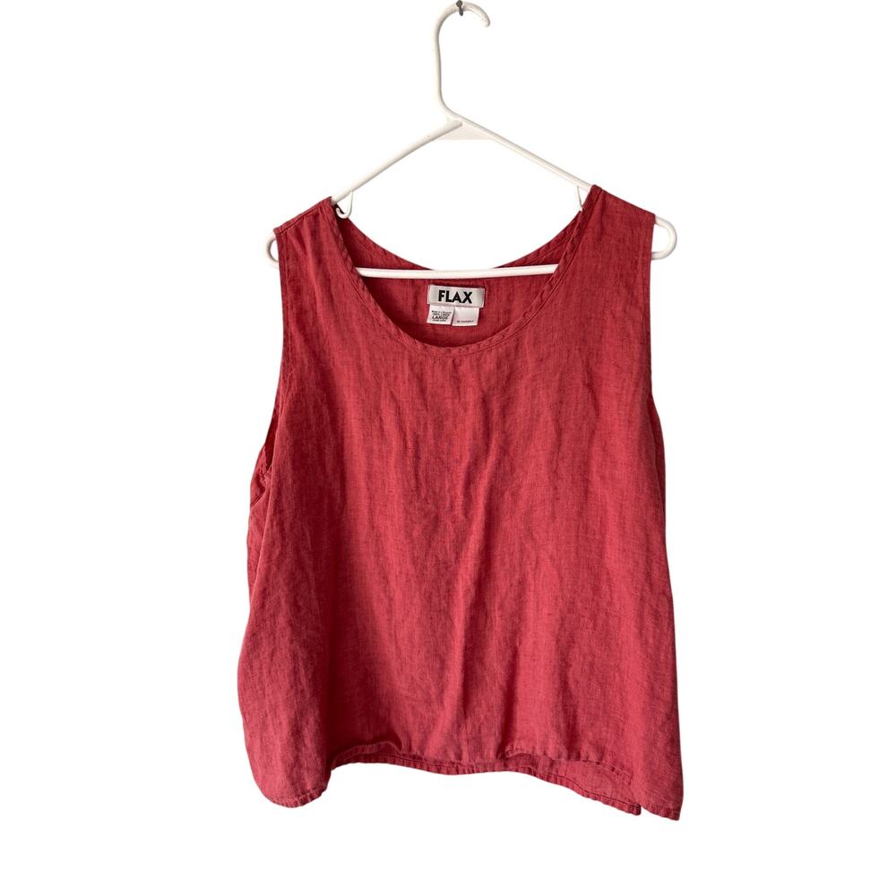Flax Red Linen Tank Top